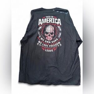 NWOT Black long sleeve “America” graphic tee shirt size 2XL - biker shirt